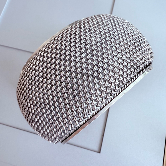 MASSIVE ARTISAN DOME BASKET WEAVE STERLING SILVER BEHNAM CUFF BRACELET 117g - Picture 3 of 13